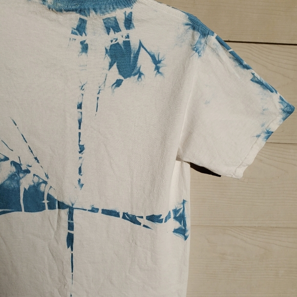 OOAK Cotton Tie Dye T-shirt White/Dark Blue - Picture 9 of 15
